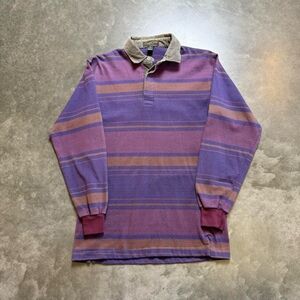 Vintage 90s Striped Polo Long Sleeve Shirt